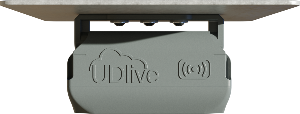 Image of an installed UDlive Bin Sensor.